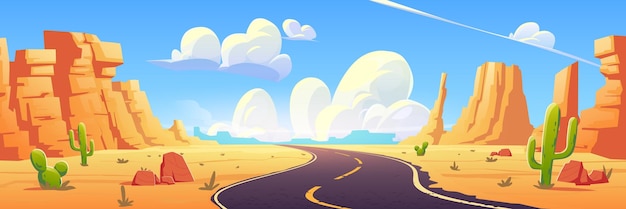 Free Vector western canyon road perspective