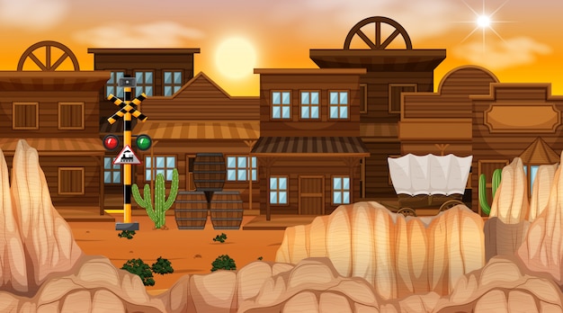 Western desert themed scene in nature