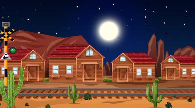 Free Vector western desert themed scene in nature