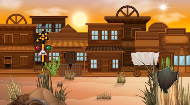 Western desert themed scene in nature