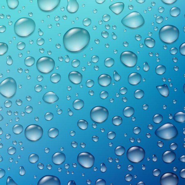 Wet Blue Glass Background