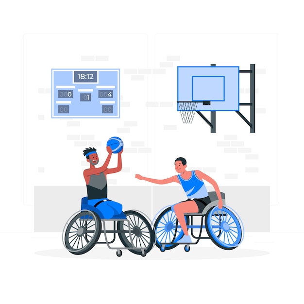 Wheelchair basketball concept illustration