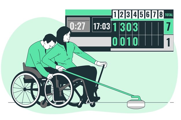 Free Vector wheelchair curling illustration