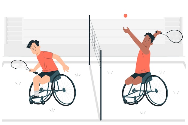 Wheelchair tennis concept illustration