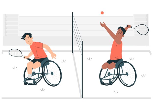 Wheelchair tennis concept illustration