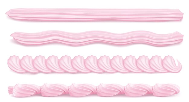 Whipped cream pink border strawberry wavy swirl