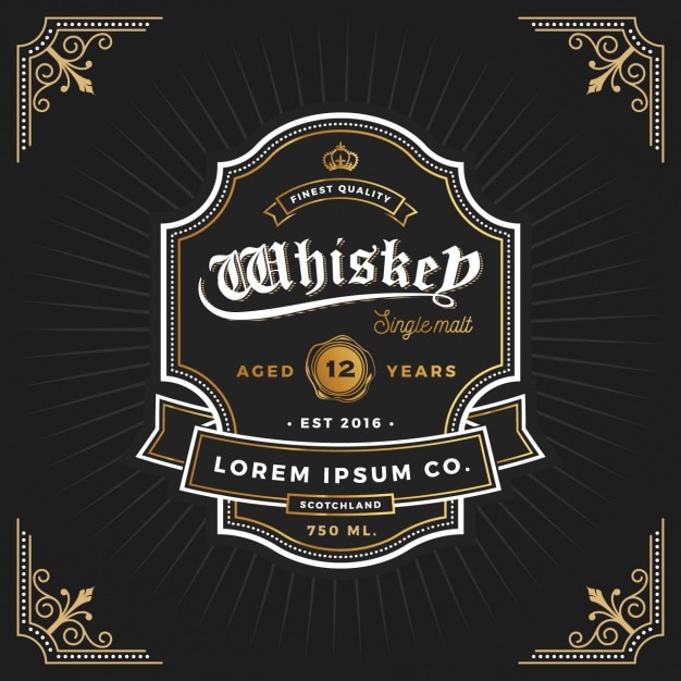 Free vector whiskey label design