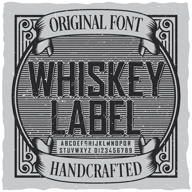 Free vector whiskey label font label