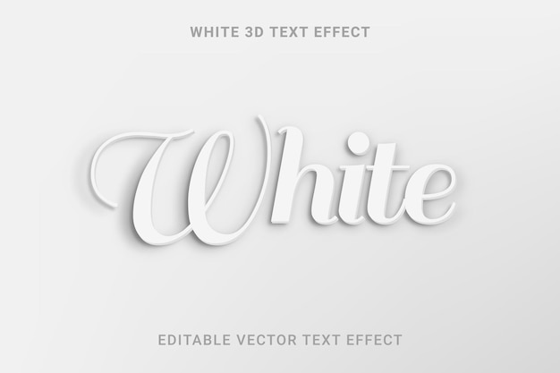 White 3D editable vector text effect