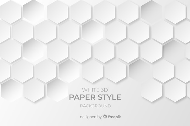 Free vector white 3d paper style background