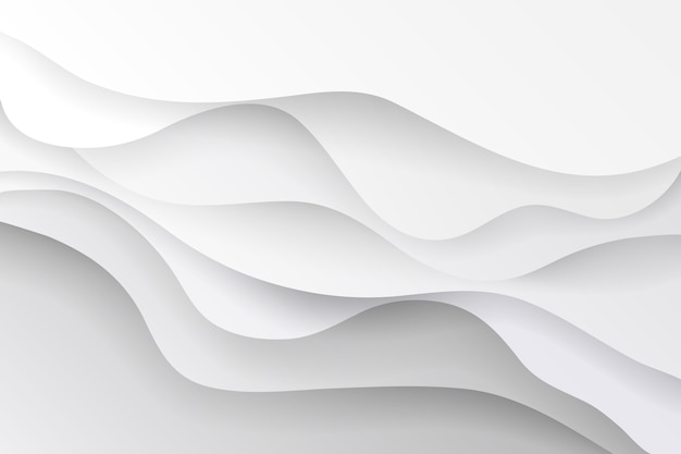 White abstract background in 3d paper style