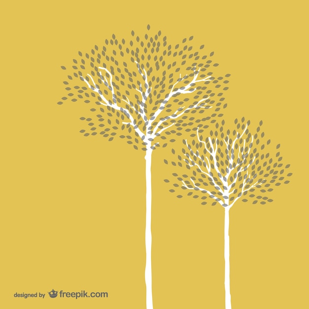 Free Vector white autumn trees