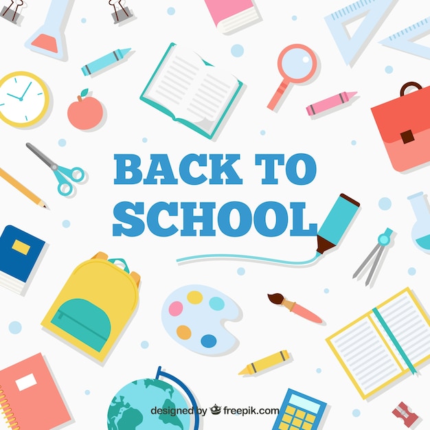 White back to school design with college elements