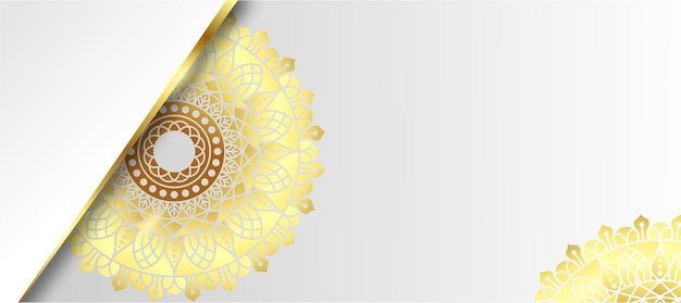 Free vector white background luxury mandala golden lines