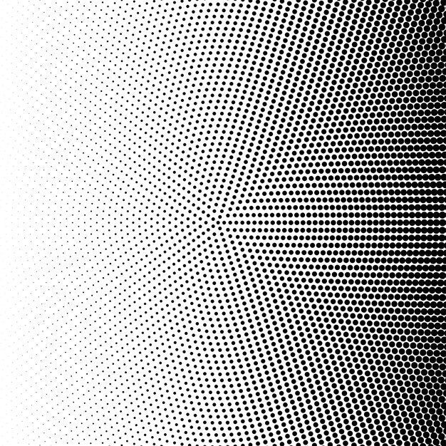 White background with black round halftone design