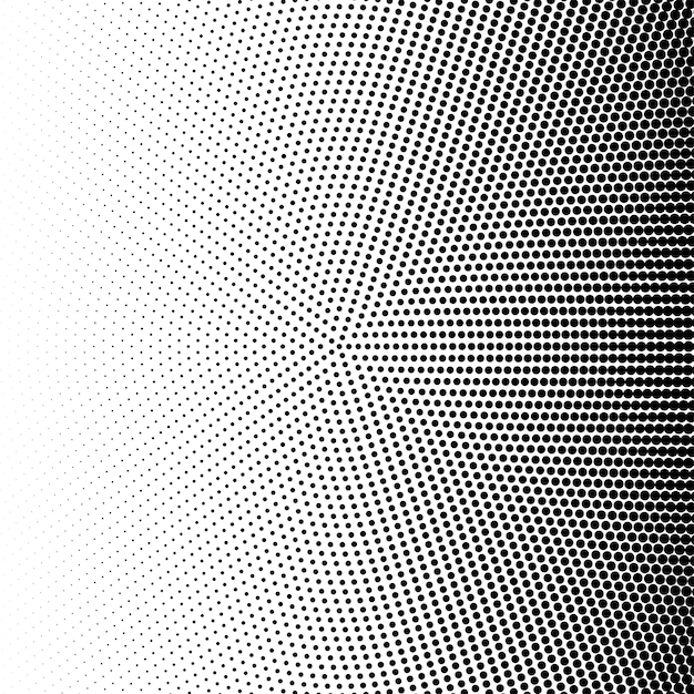 White background with black round halftone design