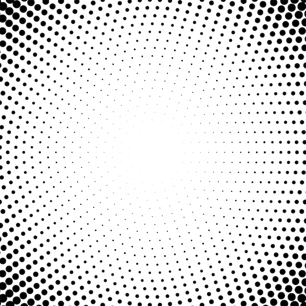 White background with black round halftone design