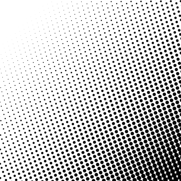 Free Vector white background with black round halftone design