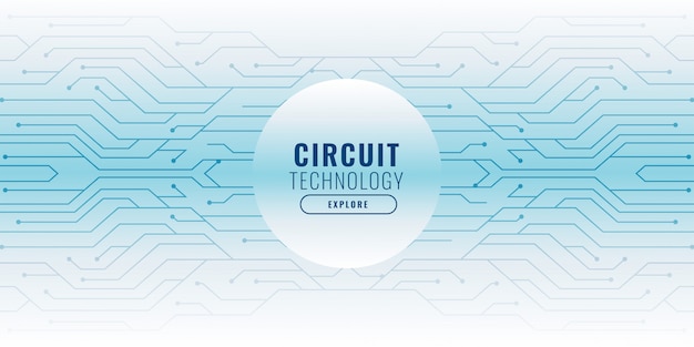 Free Vector white background with circuit lines technology banner