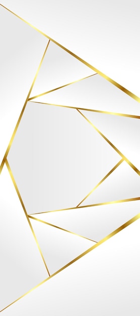 Free vector white background with geometric golden lines