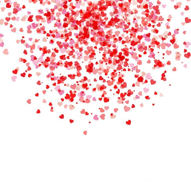 White background with hearts for valentine