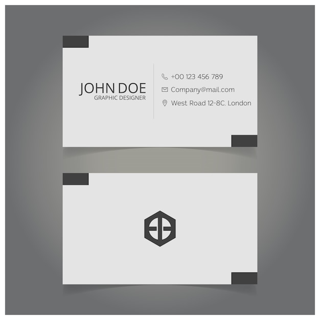 White and black graphic designer business card