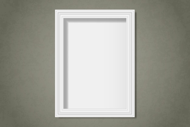 Free Vector white blank frame on the wall