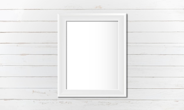 Free Vector white blank frame on the wall