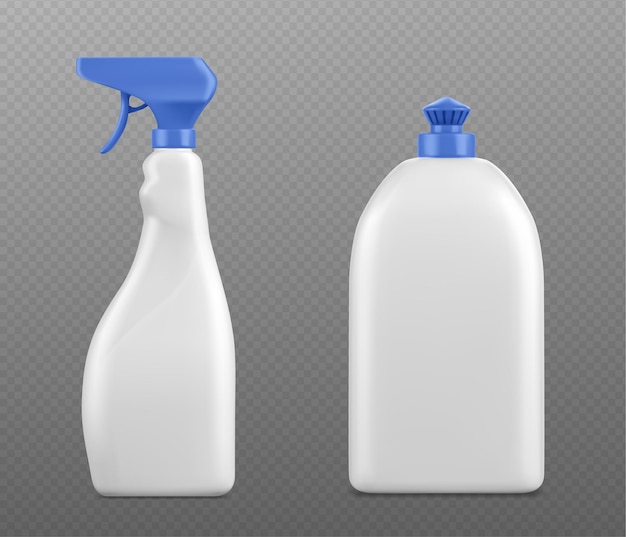 Free Vector white blank plastic detergent bottle mockup