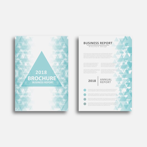 White and blue business card with triangles