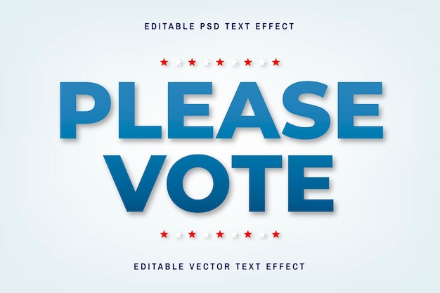 Free vector white and blue editable vector text effect template