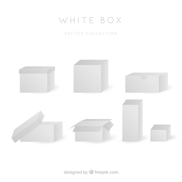 White boxes collection to shipment