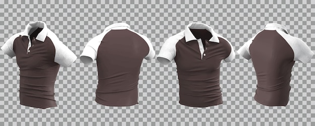 white and brown men's polo shirt in different view