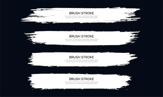 Free vector white brush stroke banner template collection