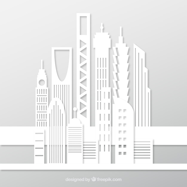 Free Vector white buildings