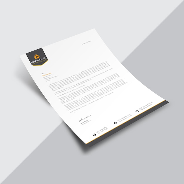 White business document with logo