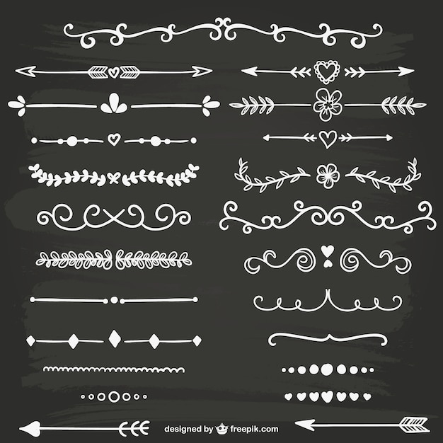 White calligraphic ornaments