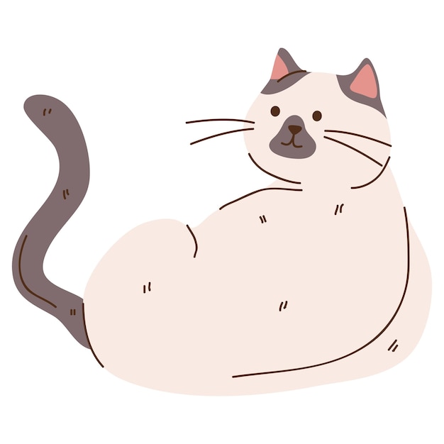 Free Vector white cat with black tail