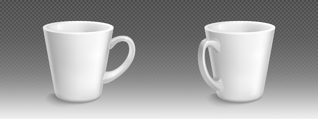 Free Vector white ceramic coffee mug vector mockup template