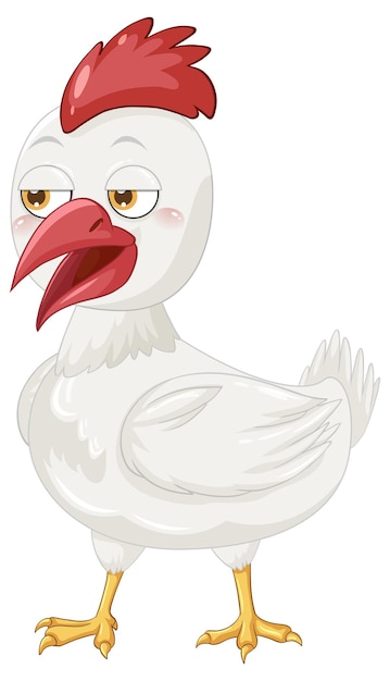 White chicken in cartoon design