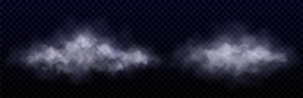 Free Vector white clouds fog or smoke in air or sky