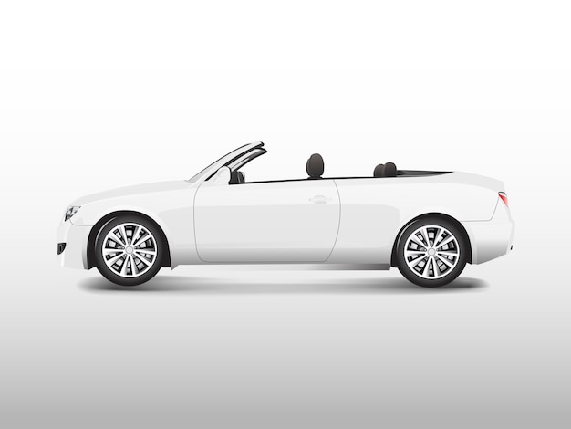 Free Vector white convertible car isolated on white vector