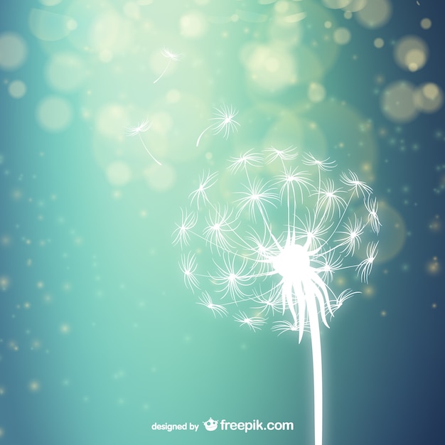 Free Vector white dandelion silhouette