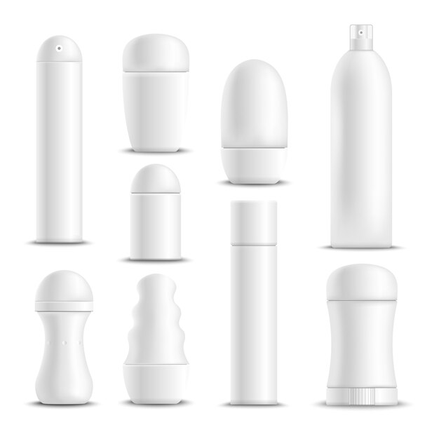 White deodorants set 