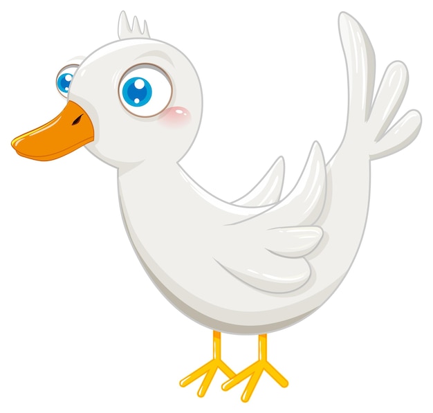 Free vector white duck cartoon character