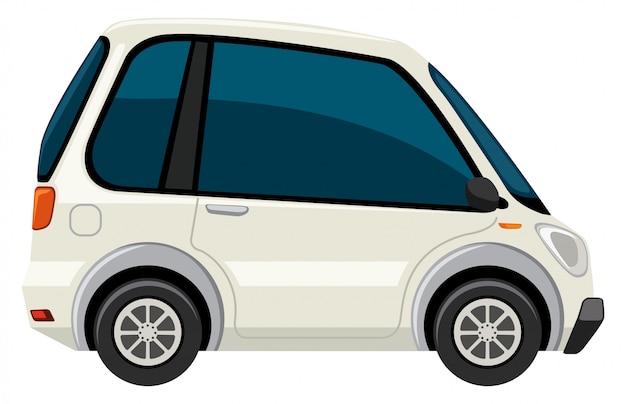 Free Vector a white electric car