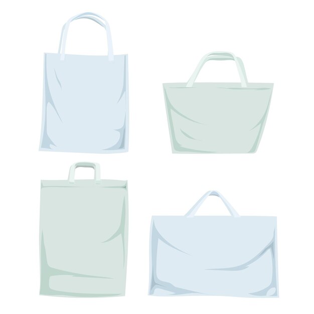 White fabric bags collection