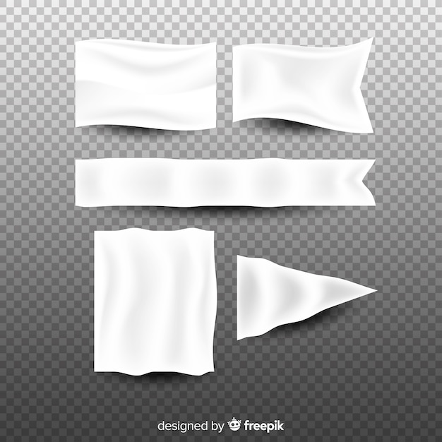 Free vector white fabric banner collection