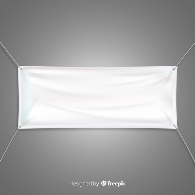 Free vector white fabric banner