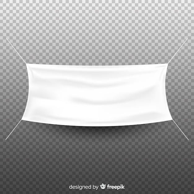 Free Vector white fabric banner